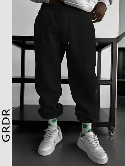  GRDR Men's Casual Street Solid Color Drawstring Waist Sweatpants