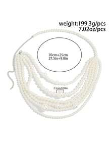 1pc Bohemian Geometric Exaggerated Faux Pearl Multilayer Fashion Women's Waist Chain, Elegant Luxurious For Party, Casual Daily, Street Photography, Couple Date, Women's Festival Birthday Versatile Jewelry Waist Chain Gift - Waist Chain - View 5