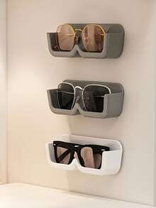 1pc Wall-Mounted Eyeglass Holder, Suitable For Bathroom And Bedroom, Anti-Drop Fashionable Glasses Storage Display Rack, Adhesive No Drilling Needed Glasses Hanger, Space-Saving Home Storage Accessory, Suitable For Daily Use, Graduation Gift And Household Essential - Multicolor - View 2