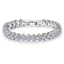 Rose Gold Bracelet With Super Flash Zirconia, Simple And Versatile, Full Of Diamonds, Light Luxury. - 愛心 - 查看 10