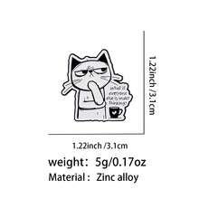 Cute Animals Cats Enamel Pin Dinosaurs Raccoons Quotes Brooch Pin Lapel Pin Badge On Backpack Clothing Accessories Jewelry Frineds Gifts - Black - View 15