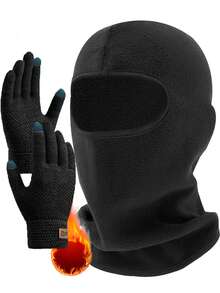 2pcs Unisex Warm Ski Face Mask, Winter Face Mask Suitable For Skiing, Snowboarding And Motorcycling, With Breathable Mesh Elastic Knit Lining, Suitable For Cold Weather - Multicolor - View 11