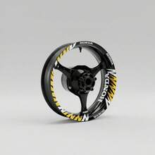 Complete Motorcycle Rim Stickers Decals - أصفر عاكس - مشاهدة 1