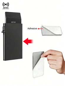 铝合金防盗银行卡夹钱包迷你钱包男女生日/情人节/父亲节礼物旅行返校钱包钱包卡包钱包钱夹 - 藍色 - 查看 3