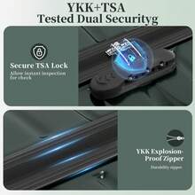 YSTYLE 3/5 Piece Hardside Luggage Set (12, 18, 20, 24, 28 Inch), With Scratch-Resistant And Impact-Resistant ABS Shells, Spacious Design And Four 360-Degree Spinner Wheels - Dark Green - View 6