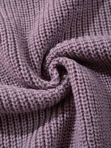 Solid Color Casual Loose Comfortable Unisex Round Neck Long Sleeve Knit Sweater, Suitable For Autumn And Winter - Mauve Purple - View 11