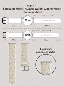 1条柔软弹性透气绿叶薰衣草图案替换腕带，兼容三星、荣耀智能手表，尺寸：38mm、40mm、41mm、42mm、46mm、45mm、44mm、49mm；时尚休闲硅胶表带，兼容苹果手表 Ultra SE/11/10/9/8/7/6/5/4/3/2/1 - 彩色 - 查看 14