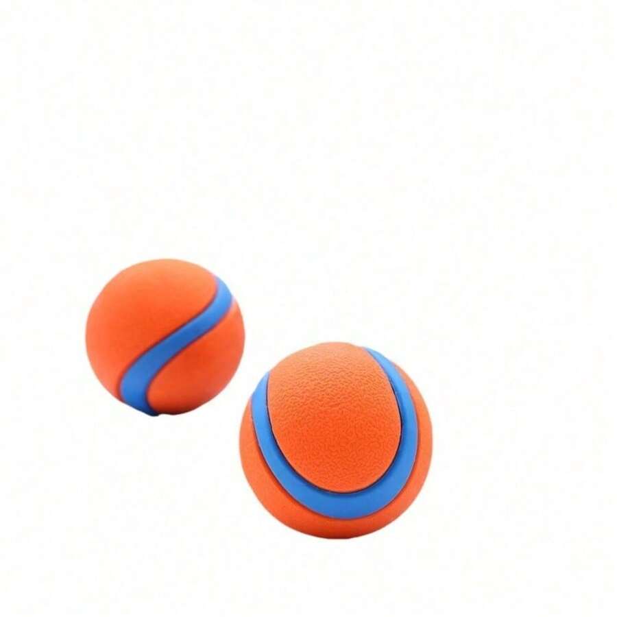 1/3pcs Interactive Bouncy Dog Ball - Durable Teeth-Cleaning Chew Toy For Training & Play, Water-Floating High-Bounce Ball, Vibrant Orange & Blue Pet Supplies - Blue and White - View 1
