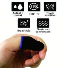 10pcs Of Seamless, Sweat-Proof, Breathable Gaming Finger Cots (Including Thumb Protector) - Multicolor - View 4