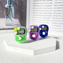 1个可复位液晶5位电子指环计数器，带数字显示，适用于运动、训练、穆斯林念珠和念珠手环计数器 - 彩色 - 查看 1