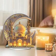 1pc 2D Flat Moon Decor, Acrylic Home/Office Desk Ornament, Holiday Gift - Multicolor - View 10