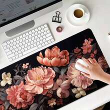Mouse Pad com Arte Floral Retrô, Com Design Original e Personalizado, Este Mouse Pad Grande Pode Ser Usado Como Tapete de Mesa, Tapete de Estudo ou Tapete de Teclado, Adequado para Jogos, Uso Doméstico e Escritório. - Multicolorido - Visão 7