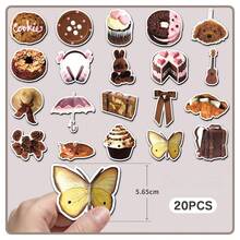 20pcs Cartoon Brown INS Style Strong Fridge Magnets, Cute Whiteboard Magnets Suitable For Office, Classroom, Cabinet And Dishwasher - 20 Brown Instagram-style Pieces - R27 - View 3