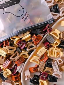 30 piezas Mini Pinzas de Garra Geométricas Amarillas de 2.5cm Acetato Pequeñas Pinzas para el Cabello Flequillo Pasadores para el Cabello Garra de Cabello Minimalista Accesorios de Moda para el Cabello de Mujer para Vacaciones - Multicolor - Ver 2