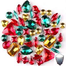 50pcs/Bag Mixed Color Glitter Glass Crystal Rhinestones, Silver Metal Flat Back, Hand-Sewn Rhinestones, Suitable For Flat Back Handmade Gemstones, DIY Accessories, Used For Decorating Clothes, Dresses, Bags, Shoes, Brooches, Earrings, Handmade Crafts - Multicolor - View 28
