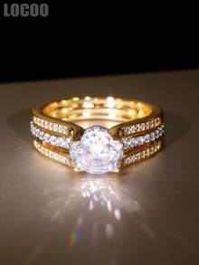 1 PC Romantic Cubic Zirconia Ring For Women For Wedding Engagement Anniversary Party Jewelry Valentine's Day Gift - 1# - View 3