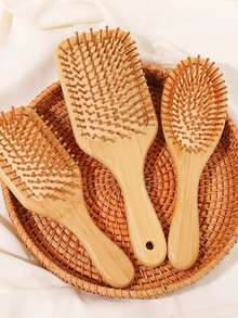 1 Peça Pente de Bambu com Almofada de Ar e Alça, Escova de Bambu Natural Adequada para Todos os Tipos de Cabelo (Homens, Mulheres, Todas as Idades), Massageador de Couro Cabeludo Portátil (Amarelo), Essencial para Volta às Aulas, Viagens e Férias, Acessório de Cabelo Feminino, Desembaraçador, Escova com Formato de Bola, Conjunto de Escovas, Escova de Cabelo, Desembaraçador, Produtos de Cuidados com o Cabelo, Ferramentas de Cabelo, Acessórios de Cabelo - A - Visão 7