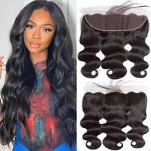 13x4 Lace Frontal Body Wave Unprocessed Brazilian Human Hair Pre Plucked Free Part Ear To Ear HD Lace Frontal Natural Black - Natural Black - View 1