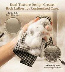 APRICITY Blissal Exfoliating Shower Towel, 2-In-1 Dual-Sided Body Scrubber & Microfiber Scrub Cloth Set, Advanced Exfoliation All Skin Types - 1 - View 3
