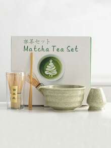 5件套宋代抹茶碗、抹茶制作工具、抹茶刷、日式茶碗、茶筅、搅拌器，适合作为节日礼物 - 彩色 - 查看 6