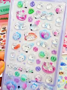 Bộ sticker dán trang trí sổ tay rời, sticker hoạt hình anime phong cách Nhật Bản, sticker trang trí tự làm có thể tái sử dụng, sticker tương tác cho trẻ em, sticker trang trí hàng ngày, sticker trang trí tiệc. - Nhiều màu - Xem 5