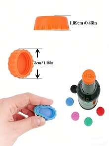 5pcs Reusable Silicone Bottle Caps, Fit For Soda, Beverage And Condiment Bottles, Airtight Sealing Lids - Multicolor - View 3