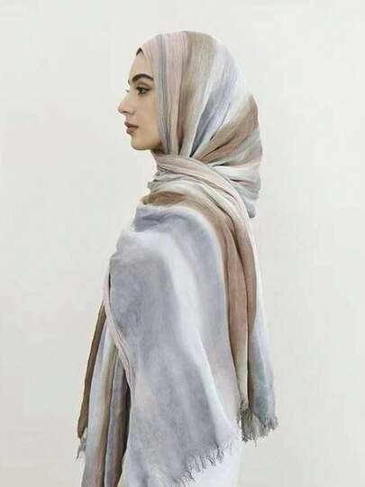 1pc New Ombre Lightweight Breathable Sunscreen Scarf Shawl Wrap For Travel