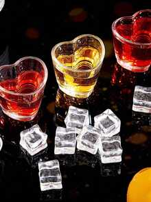 1pc/6pcs/Set Heart Shaped Shot Coffee Glasses Set,Plastic Clear Cute Mini Shot Glasses Tequila Heart Cup For Tequila Vodka Party Valentine's Day Christmas Back To School - Multicolor - View 5