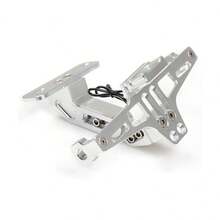 El soporte de matrícula modificado de la motocicleta universal se puede ajustar con la luz led. - A - Ver 7