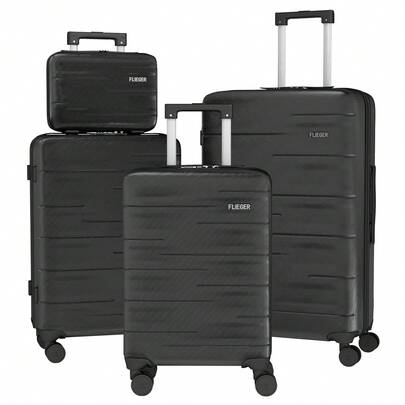 YSTYLE 4-Piece Hardside Luggage Set (12/20/24/28 Inches), With Scratch-Resistant And Impact-Resistant ABS Shells, Spacious Design And Four 360-Degree Spinner Wheels