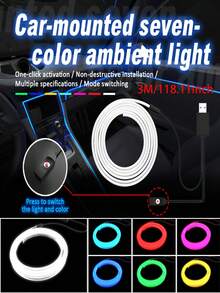300CM/118.11inch Car Interior RGB LED Light Strip Ambient Neon Invisible Light USB Fiber Optic Atmosphere Lamp - 1PC - View 14