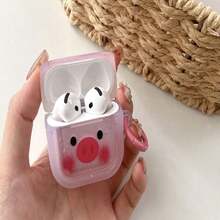Cute Pig Design Protective Case Suitable Compatible With Apple Bluetooth Earphones, Anti-Scratch And Drop Protection Case Compatible With Apple Bluetooth Wave Earphone Case - Clear - View 11