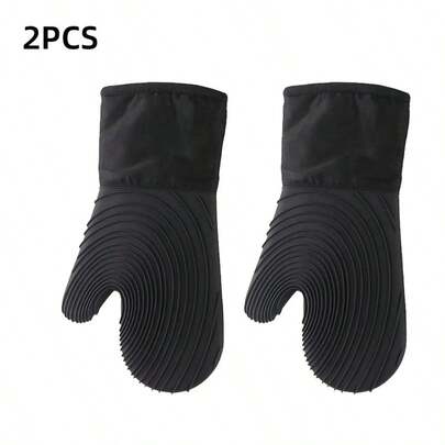 1PC/2PCS Silicone Oven Gloves - Oven Gloves With Soft Lining, Excellent Grip, Easy To Clean Flexible Oven Glove Set, Suitable For Cooking, Baking, And Barbecue, Essential Kitchen Tool For Christmas And Easter Family Gatherings