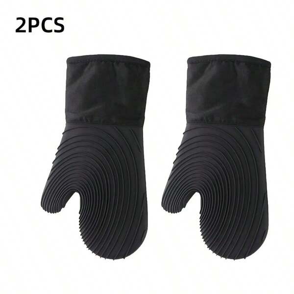 1PC/2PCS Silicone Oven Gloves - Oven Gloves With Soft Lining, Excellent Grip, Easy To Clean Flexible Oven Glove Set, Suitable For Cooking, Baking, And Barbecue, Essential Kitchen Tool For Christmas And Easter Family Gatherings