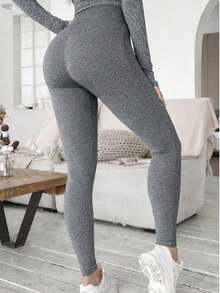 PLUSHY LEGGING PANTS, WOMEN'S FLANNELLED LEGGINGS WITH A WAIST, IDEAL FOR PILATES, GYM, GYM IN YOUR DAY TO DAY - 灰色 - 查看 2