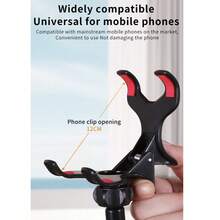 1pc Adjustable Phone Holder, 70cm Flexible Arm, 360° Rotatable Dual Clip Stand, Plastic Screw Base, Suitable For Desk, Bedside, Live Streaming, TV And Slouchy Use - Black - View 8