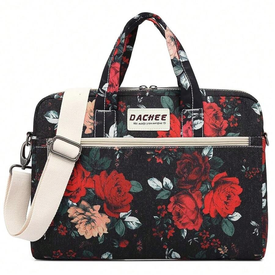 DACHEE Laptop Shoulder Bag For 15 Inch/15.6 Inch  Pro - BigRedRoseShoulder13inch133inch - View 1