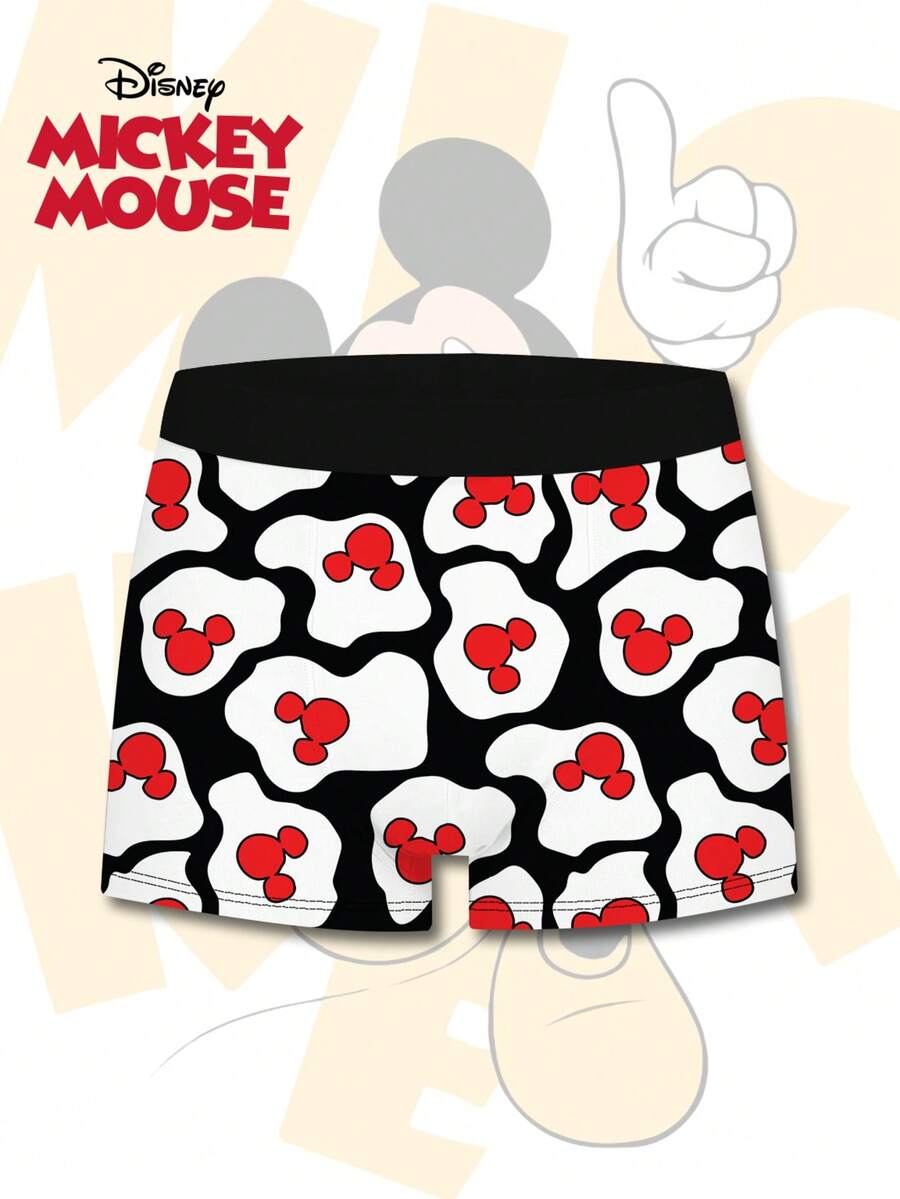 Disney 男士3D印花平角内裤，日常休闲必备内衣，时尚设计