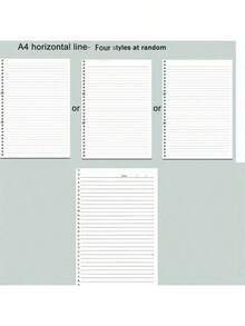 1/2 Piezas Papel en blanco con líneas y cuadrícula extraíble en tamaños A4/B5/A5/A6, con 60 páginas interiores reemplazables, adecuado para cuadernos o como regalo. - Beis - Ver 26