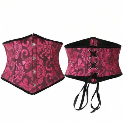 1件装女士短款束腰带，外穿式带钢骨胸衣紧身胸衣，适合派对和日常穿着，打造纤腰效果