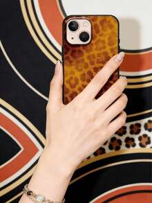 Cheetah,Leopard Print 1pc Amber Leopard Print Liquid Matte Anti-Drop Phone Case Compatible With IPhone 13/11/17/16/14/15/15pro/15 Plus/15 Promax/7plus/8plus/X/Xs Max/Xr/11pro/12pro/13pro/14pro/12mini/13mini/11promax/12promax/13promax/14promax/14plus/17pro/17Air/6/6s Plus/7/8/16Pro/16plus/16promax/Se2/17promax & Galaxy A54/A14/A12/A13/A15/A32/A33/A24/A52S/S20/S21/S22/S23/S24/S23Plus/S24ultra/S25/A15/A33/A23 - Black - View 2