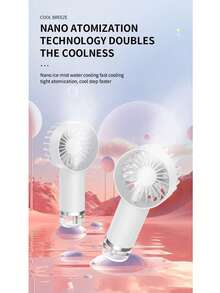 Mini Air Conditioner Handheld Spray Cooling Portable Fan Water Spray Mist Mini Fan Rechargeable 3 Gears For Outdoor Use Spring Gift Birthday Anniversary - Yellow - View 9