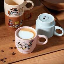 Cốc sứ xếp chồng hình chuột Mickey của Disney, dung tích 320ml, kiểu dáng hoạt hình cổ điển, cốc cà phê và sữa dễ thương, phù hợp cho gia đình và văn phòng, quà tặng cho người hâm mộ Disney. - Nhiều màu - Xem 6