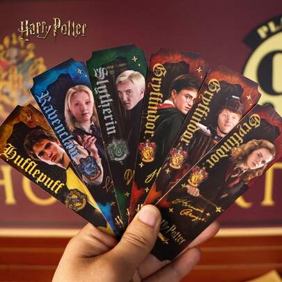 Harry Potter 1팩/6개 도서관 해리포터 독서 테마 책갈피, 이터널 시리즈 해리포터, 말포이, 헤르미온느, 론, 루나, 세드릭 디고리 종이 카드 장식 책 페이지 마커, 학생 DIY 창의적인 선물 책갈피, 종이 독서 다기능 책갈피, 학용품, 개학