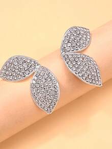 Bộ trang sức gồm dây chuyền và bông tai hình hoa đính đá bạc, phụ kiện dự tiệc. - XL2899+EH2906 - Xem 4