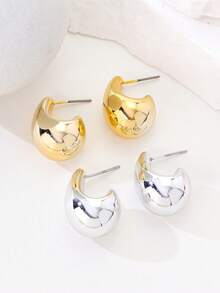 4 pares de pendientes de botón con forma de lágrima - Multicolor - Ver 5
