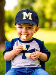 1pc 26 Alphabet Pattern Baby Toddler Boys Girls Adjustable Baseball Cap, Children Casual Sun Hat - Navy Blue - View 3