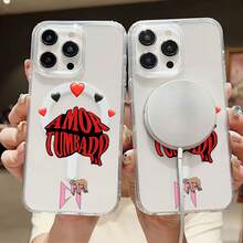 Corazones rojos y negros con temática de amor. Esta elegante funda es compatible con Samsung, Apple, VIVO, OPPO, , Transsion, ,  y Honor. Fabricada en silicona TPU, ofrece protección contra golpes y caídas, además de una sensación superior. Es un regalo ideal para familiares, amigos y seres queridos, y una opción perfecta para San Valentín y Año Nuevo. - transparente - Ver 1