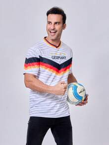 SURUIDA Maillot de soccer Allemagne Coupe du Monde, hommes et jeunes, T-shirt de sport d'extérieur, de fitness et de course, convient pour l'entraînement de soccer, les matchs, les passionnés de soccer, cadeau pour hommes - Blanc - Voir 7