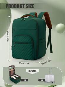 Airplane- Carry-On Backpack With Vacuum Compression System & Pump - Expandable Cabin Bag For Ryanair/, 40x30x20 Tui Design, Heavy-Duty Laptop Computer Bag (39.62cm), Multi-Compartment Travel Backpack - With Vacuum Compression Device - View 2